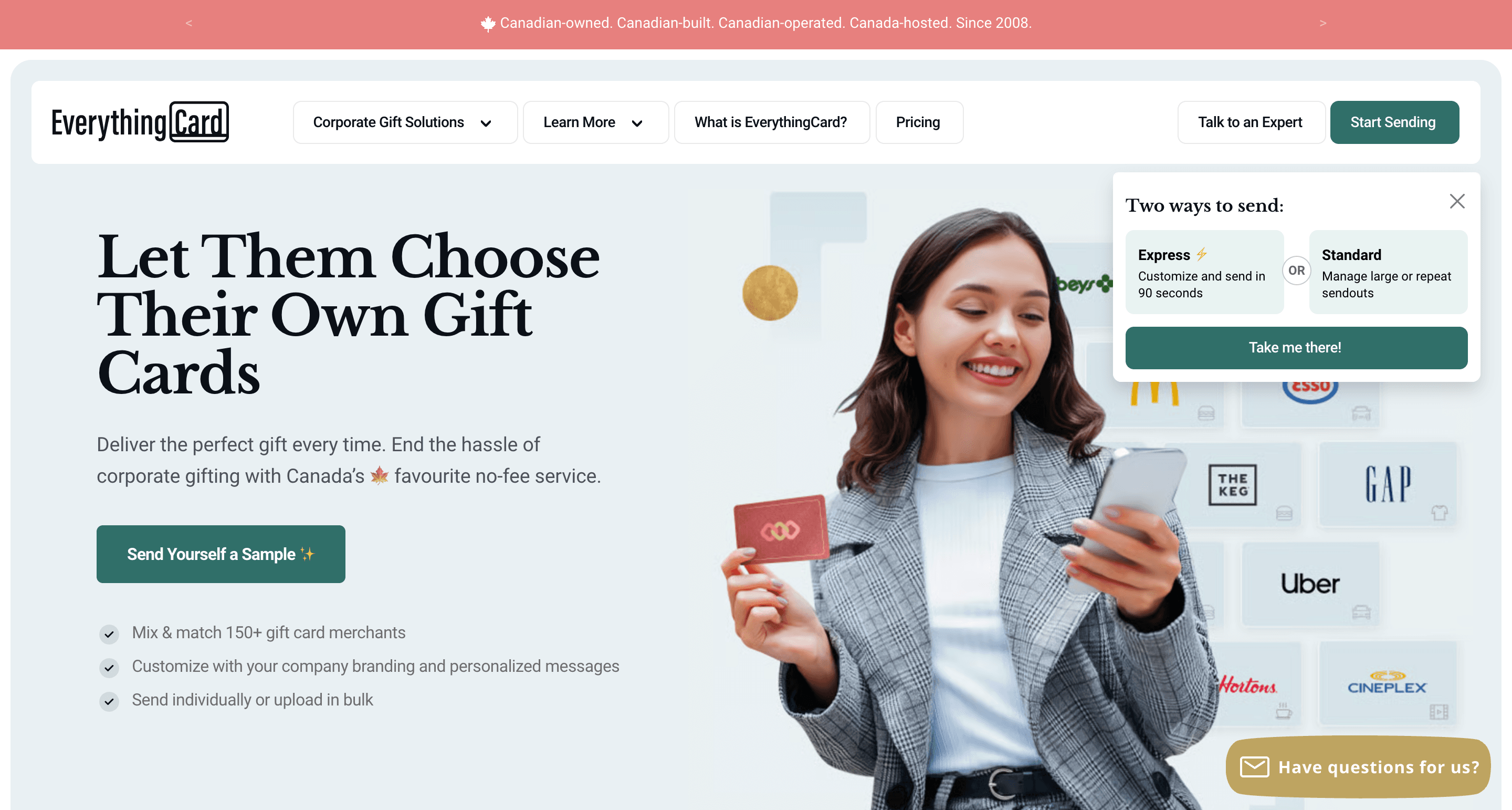 EverythingCard live website screenshot