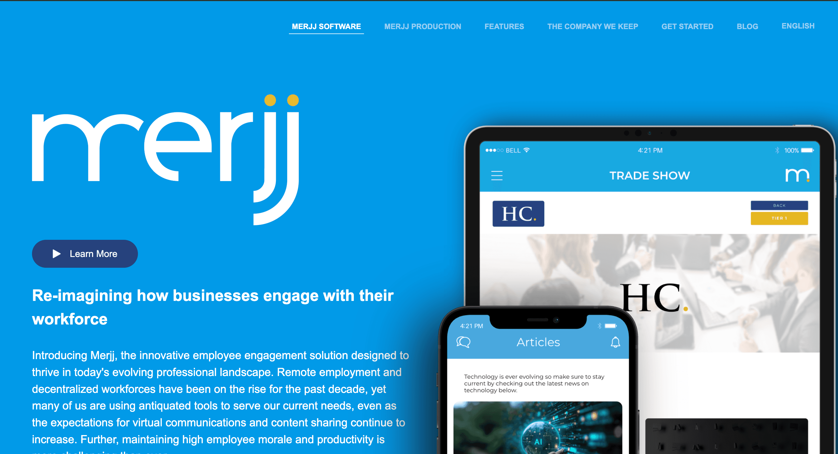Merjj live website screenshot