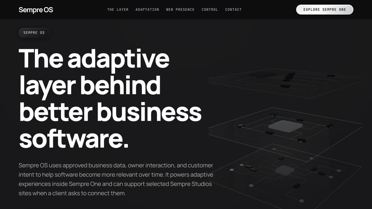 Sempre OS live website screenshot